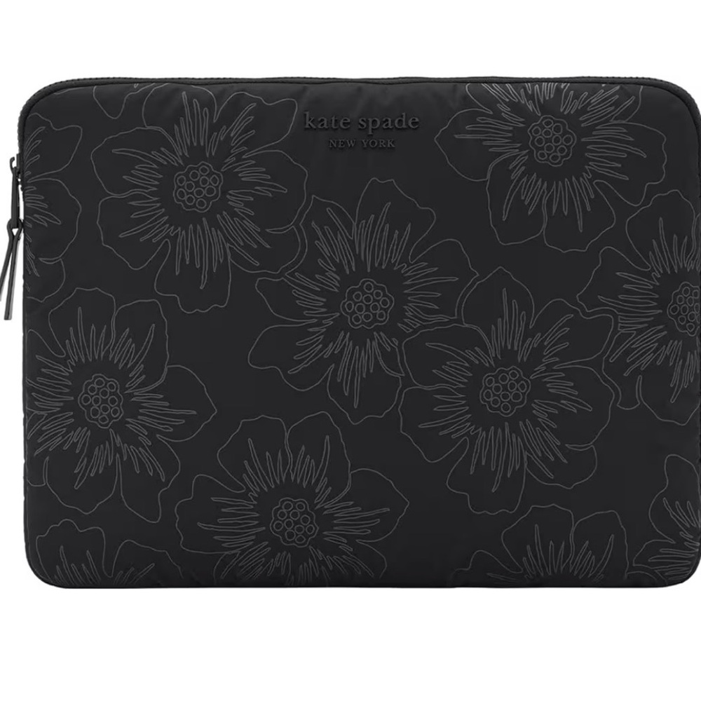 Kate Spade New York Puffer Sleeve 16" black floral (New/Unused)